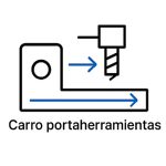 icono de carro portaherramientas de torno diagrama de un torno señalando el carro portaherramientas